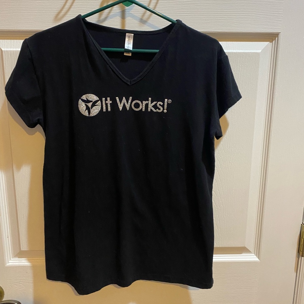 It Works Glitter V Neck Top XL